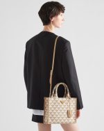 Small Prada Symbole Embroidered Fabric Handbag - Image 3